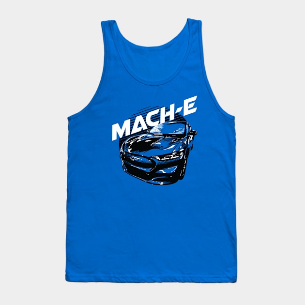 Retro Sun Mustang Mach-E Tank Top by zealology